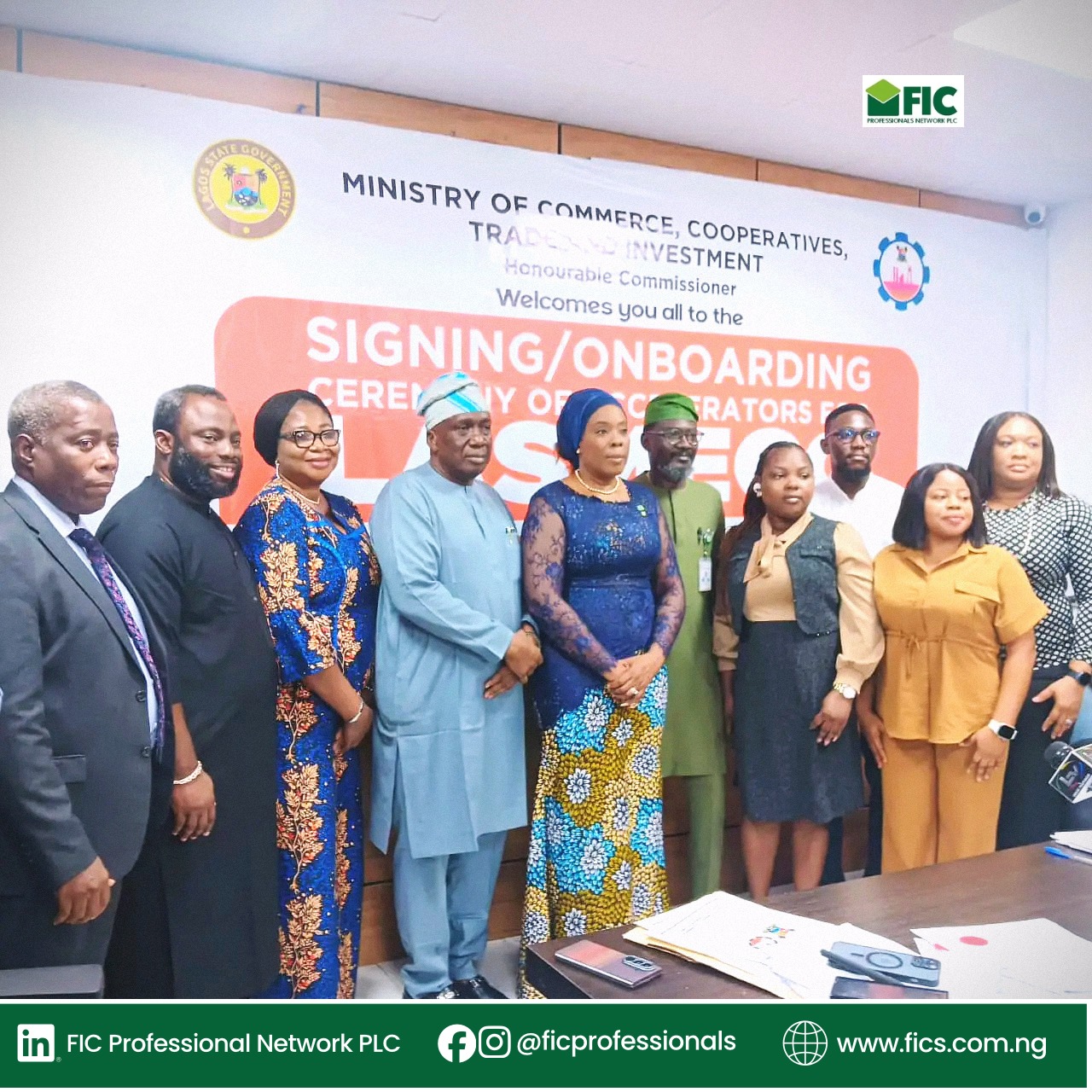 FIC PROFESSIONALS NETWORK PLC PARTICIPATES AS ONE OF THE ACCREDITED ACCELERTORS UNDER THE LAGOS STATE  MSME FINANCING INITIATIVE (LASMECO)